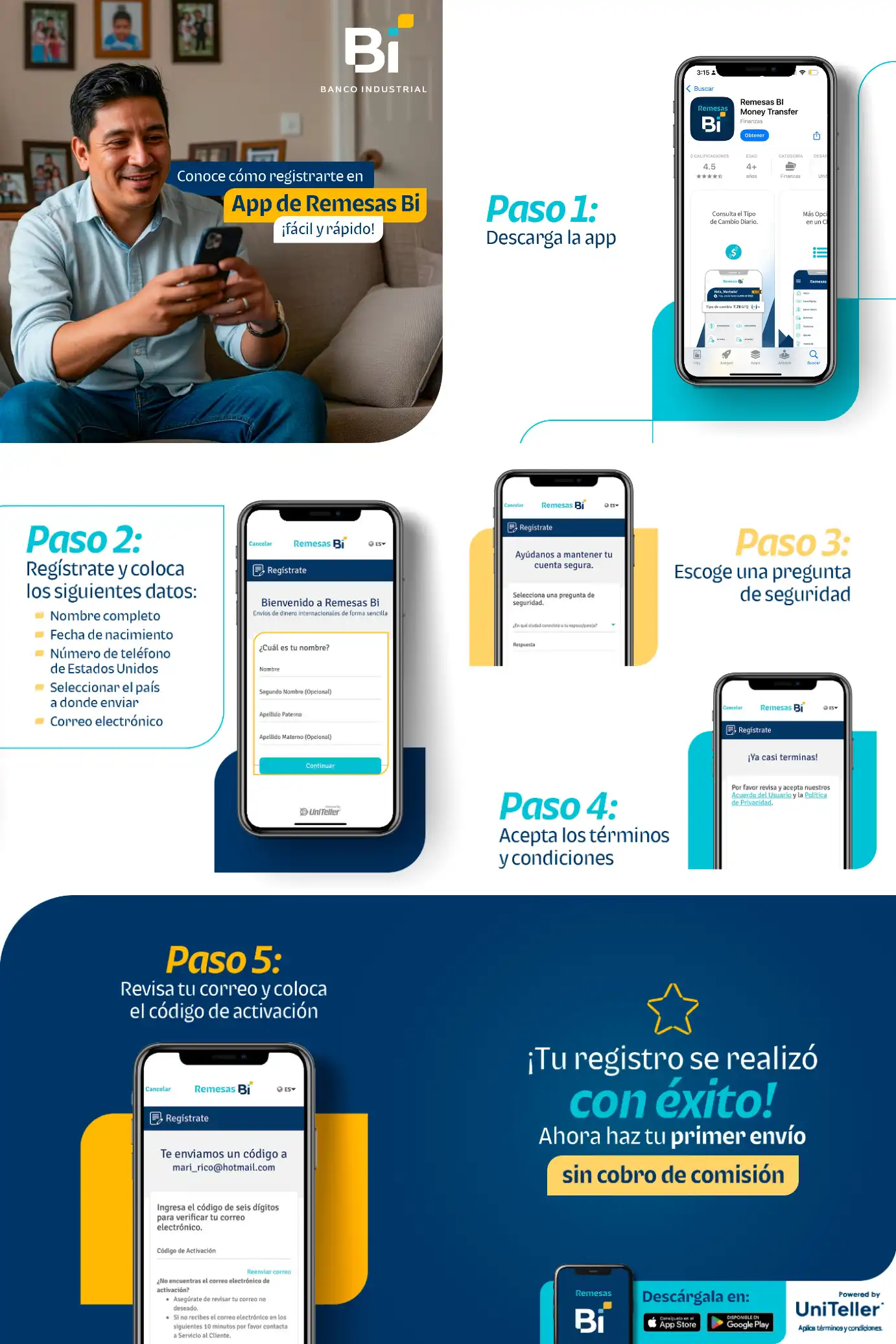 App de envio de remesas USA paso a paso